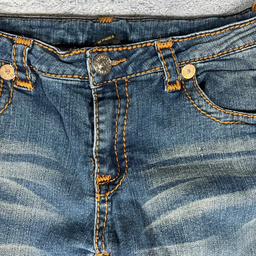 True Religion Joey Big T Flare Jeans‎ Medium Wash Blue Denim Size 34
